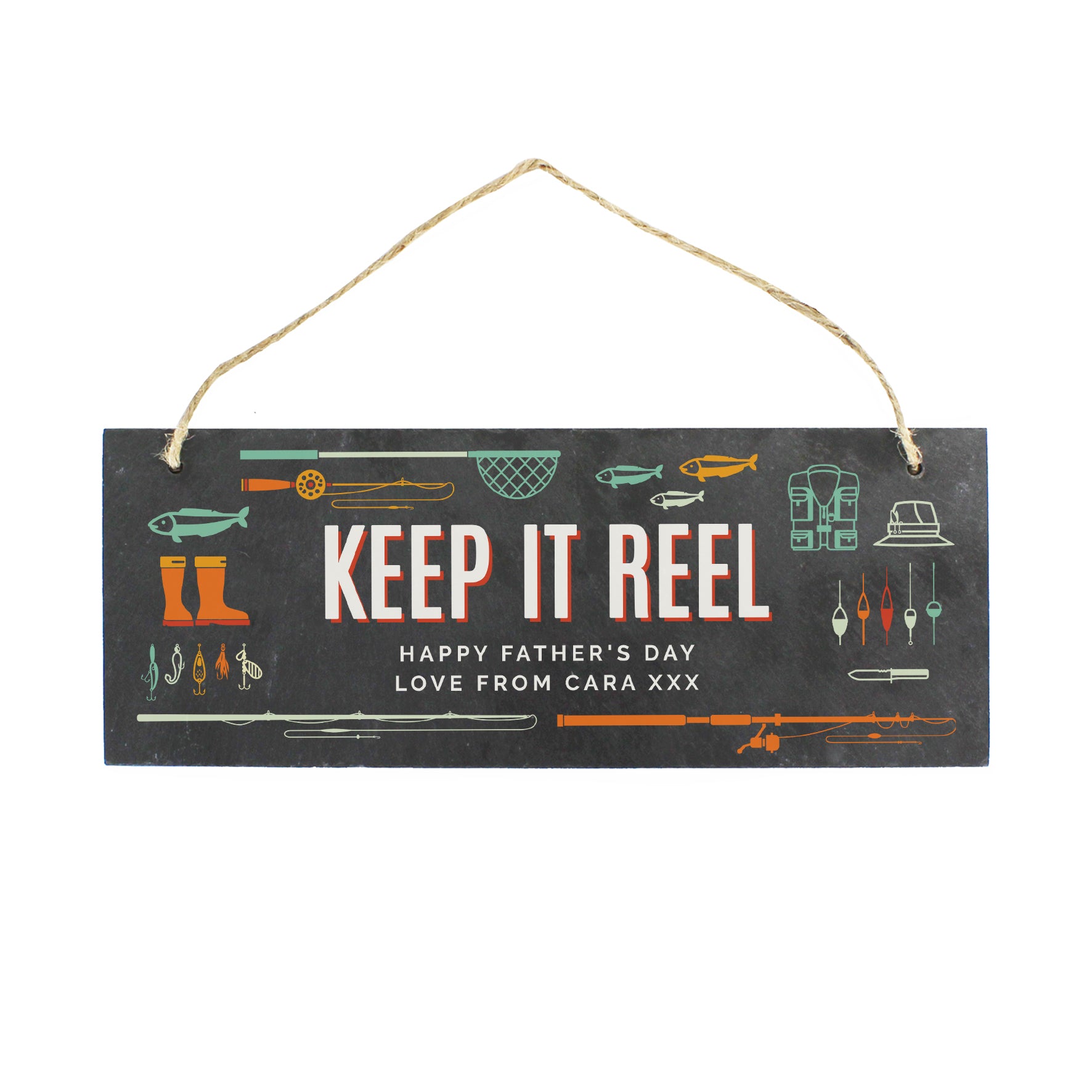 Personalised ""Keep It Reel"" Printed Hanging Slate Plaque - MK&JD Gifts