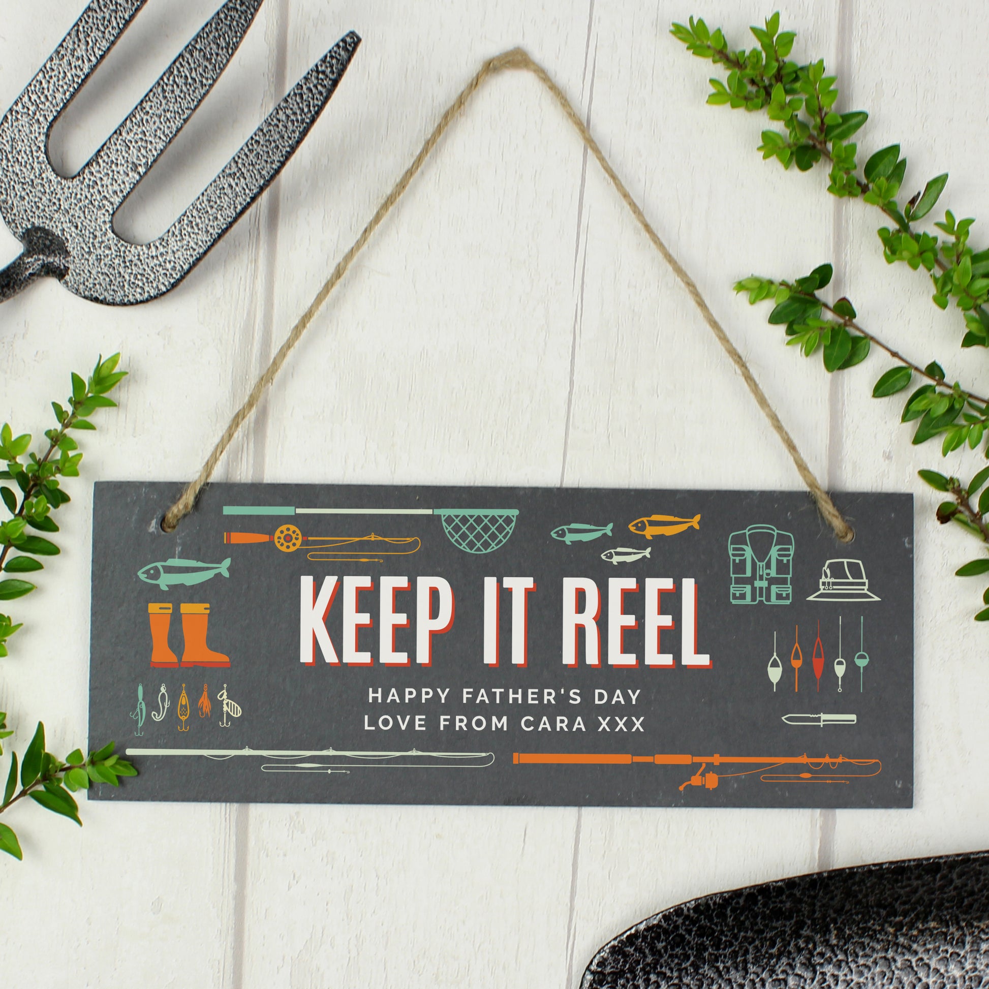 Personalised ""Keep It Reel"" Printed Hanging Slate Plaque - MK&JD Gifts