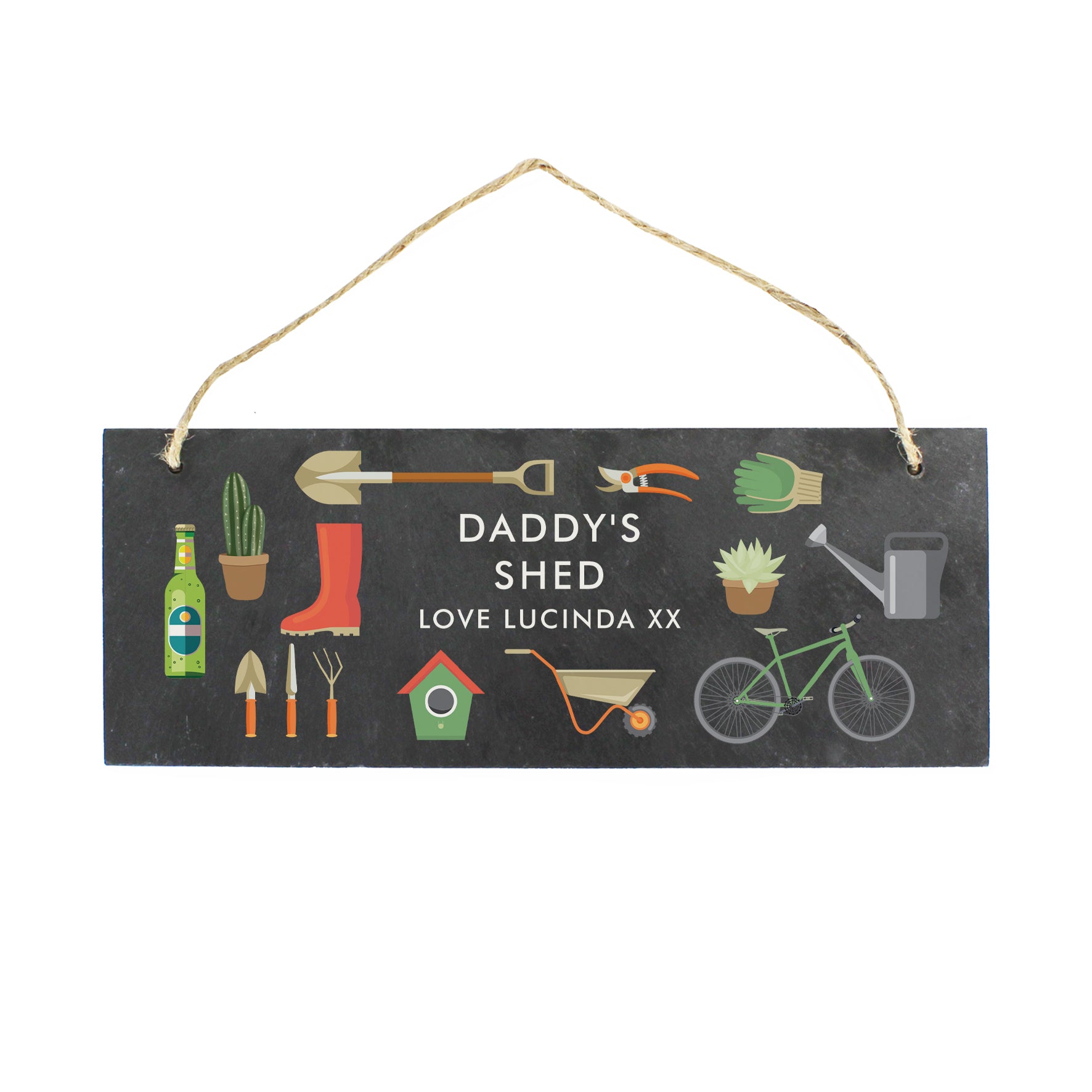 Personalised Garden Printed Hanging Slate Plaque - MK&JD Gifts