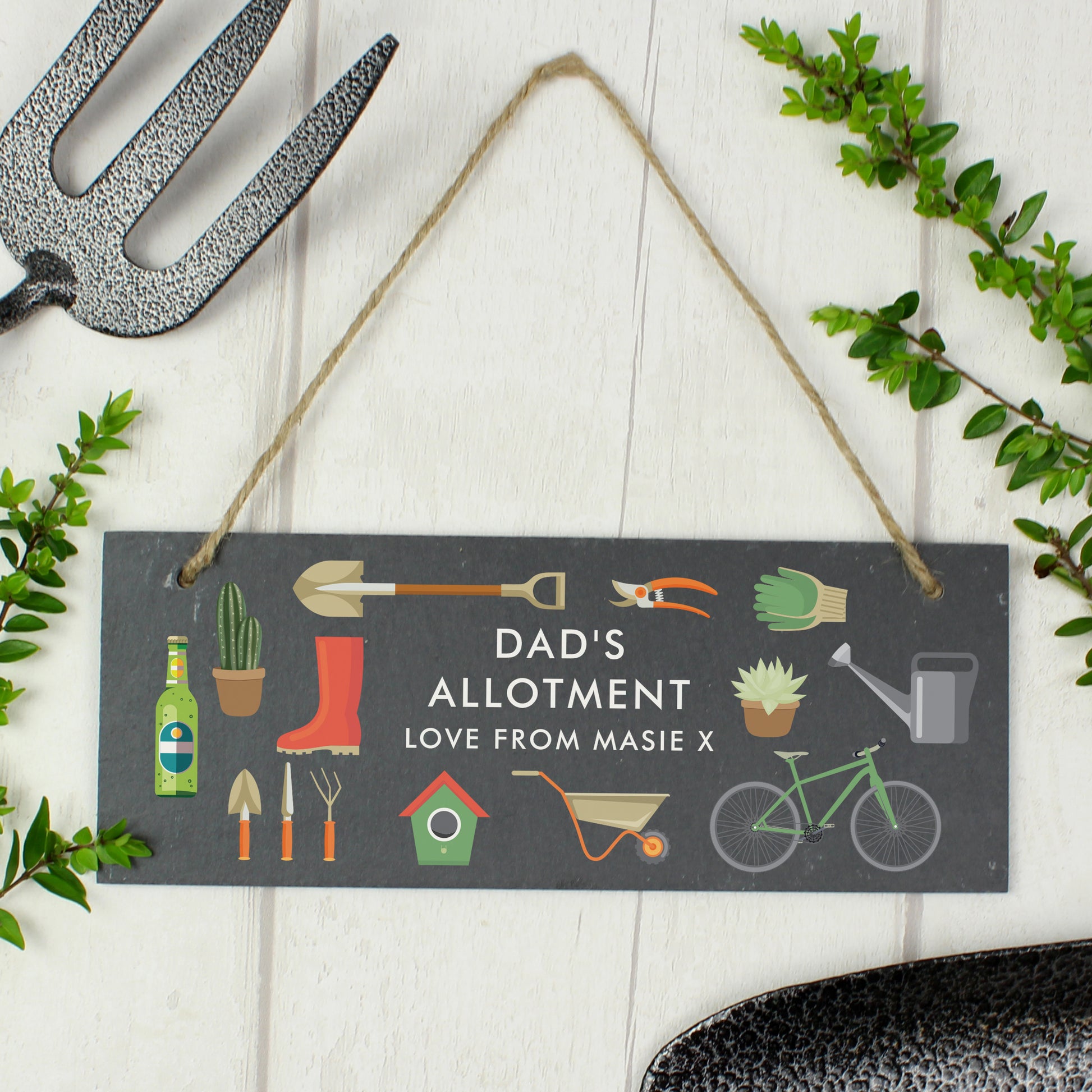 Personalised Garden Printed Hanging Slate Plaque - MK&JD Gifts