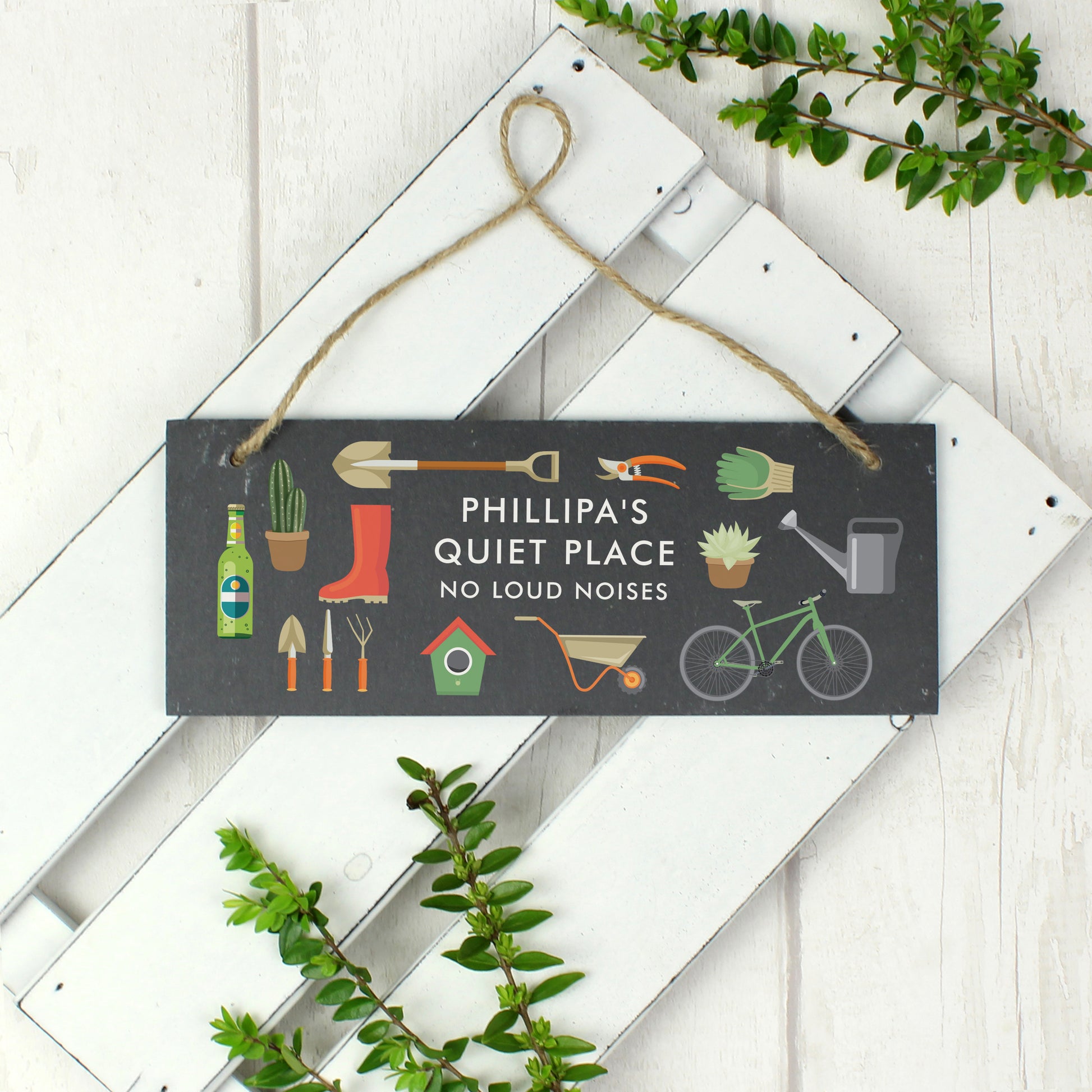 Personalised Garden Printed Hanging Slate Plaque - MK&JD Gifts