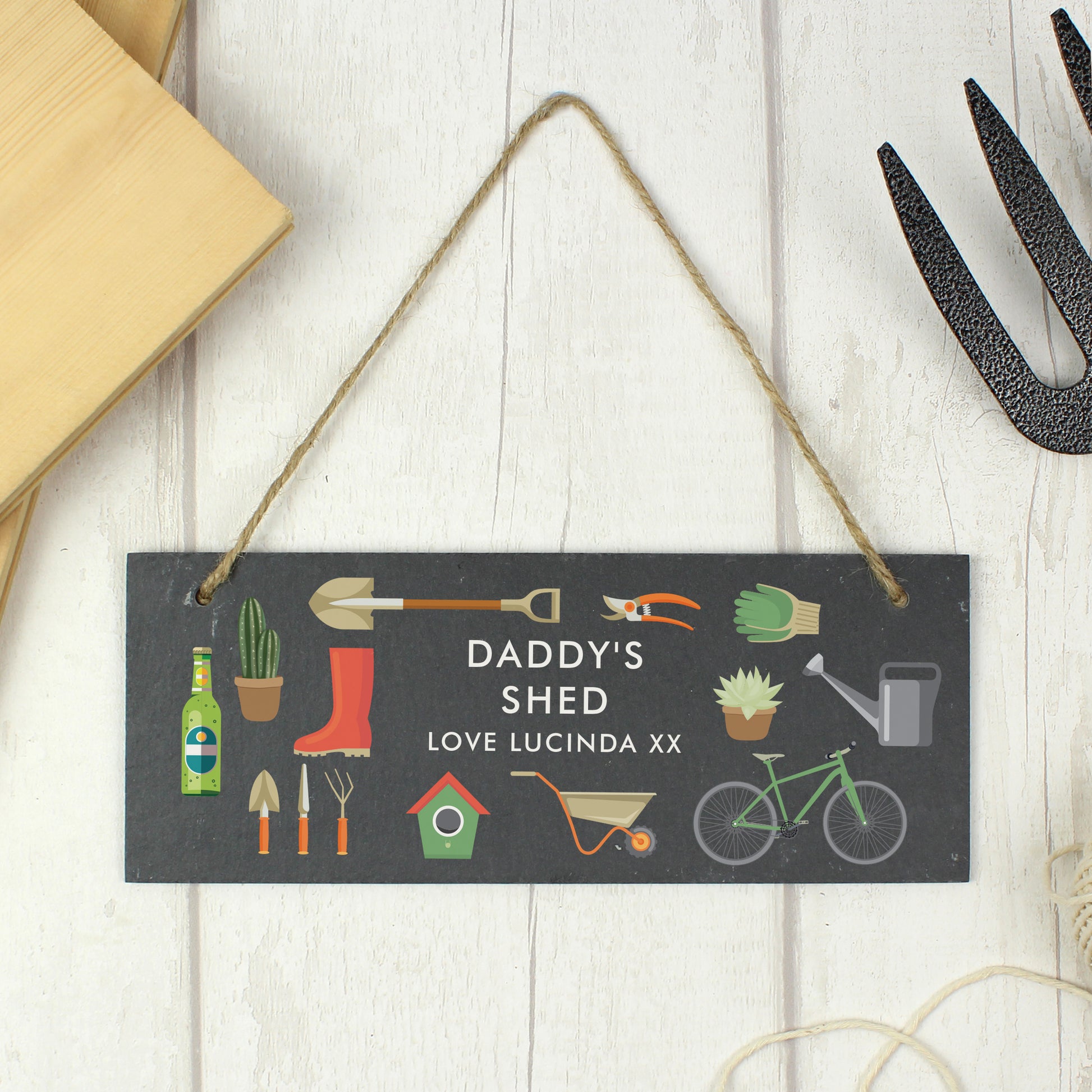 Personalised Garden Printed Hanging Slate Plaque - MK&JD Gifts