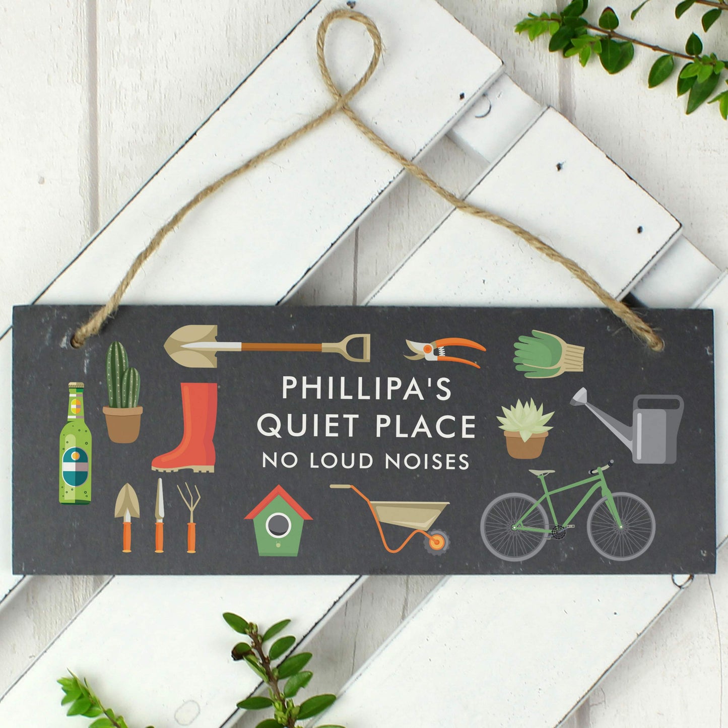 Personalised Garden Printed Hanging Slate Plaque - MK&JD Gifts