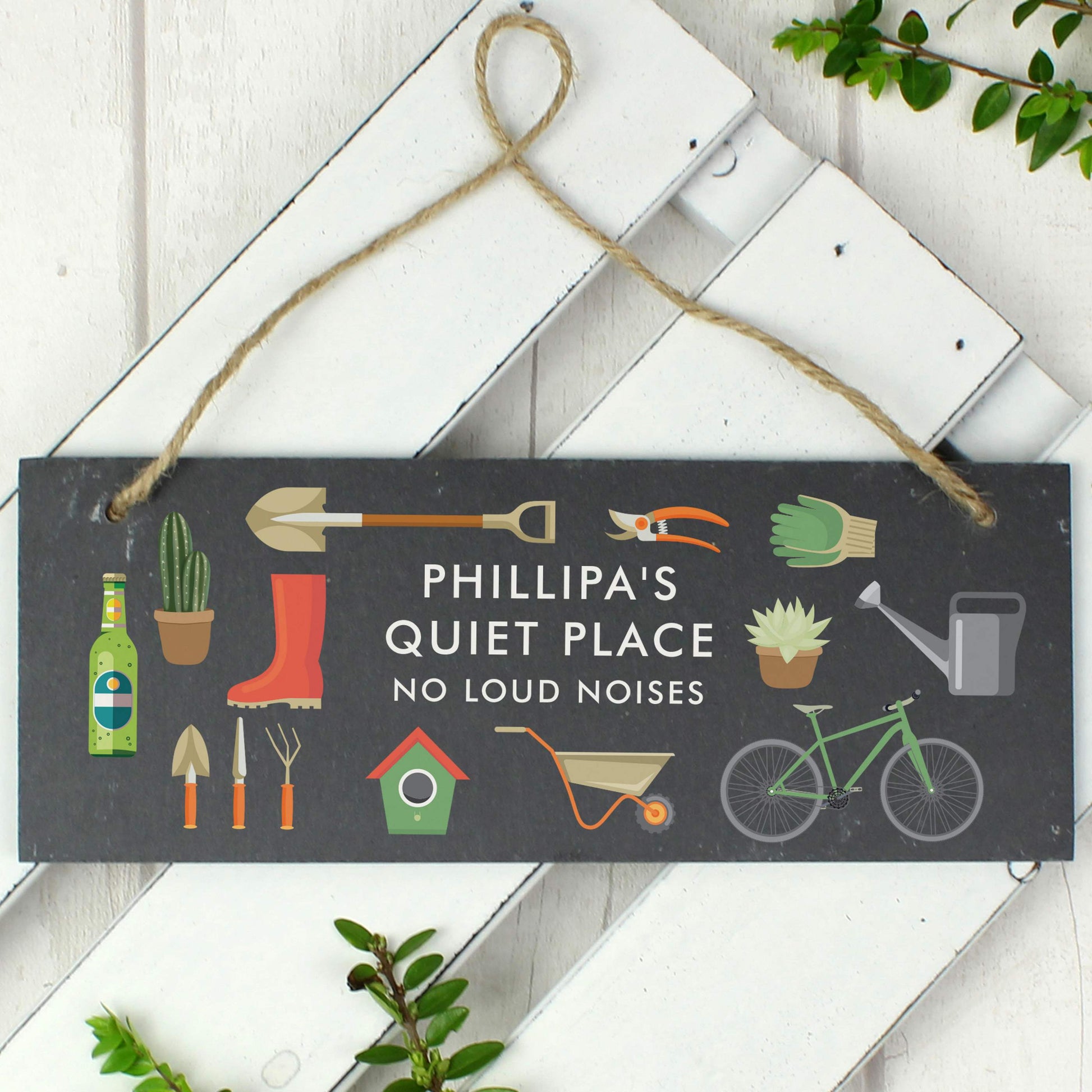 Personalised Garden Printed Hanging Slate Plaque - MK&JD Gifts