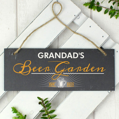 Personalised ""Beer Garden"" Printed Hanging Slate Plaque - MK&JD Gifts