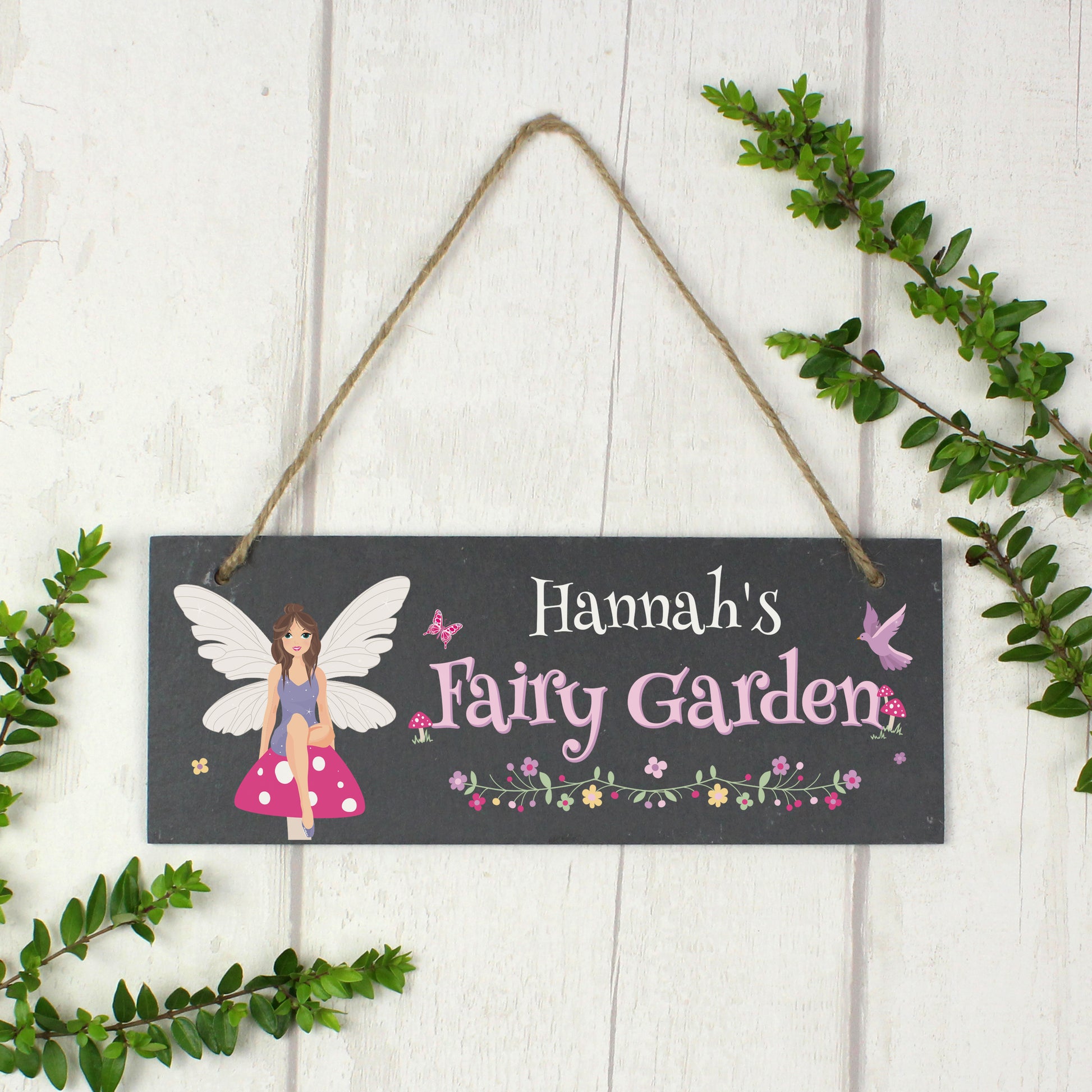 Personalised Fairy Garden Printed Hanging Slate Plaque - MK&JD Gifts