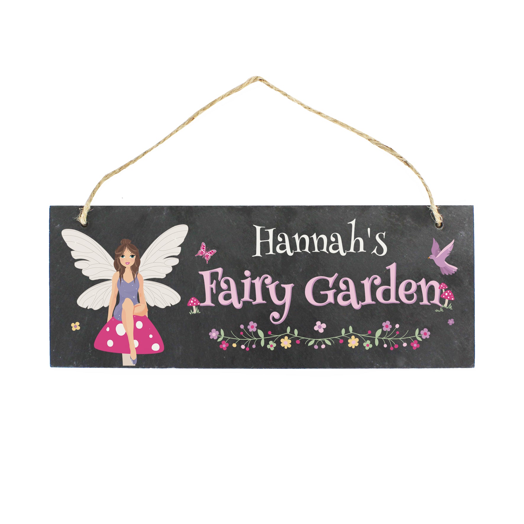 Personalised Fairy Garden Printed Hanging Slate Plaque - MK&JD Gifts
