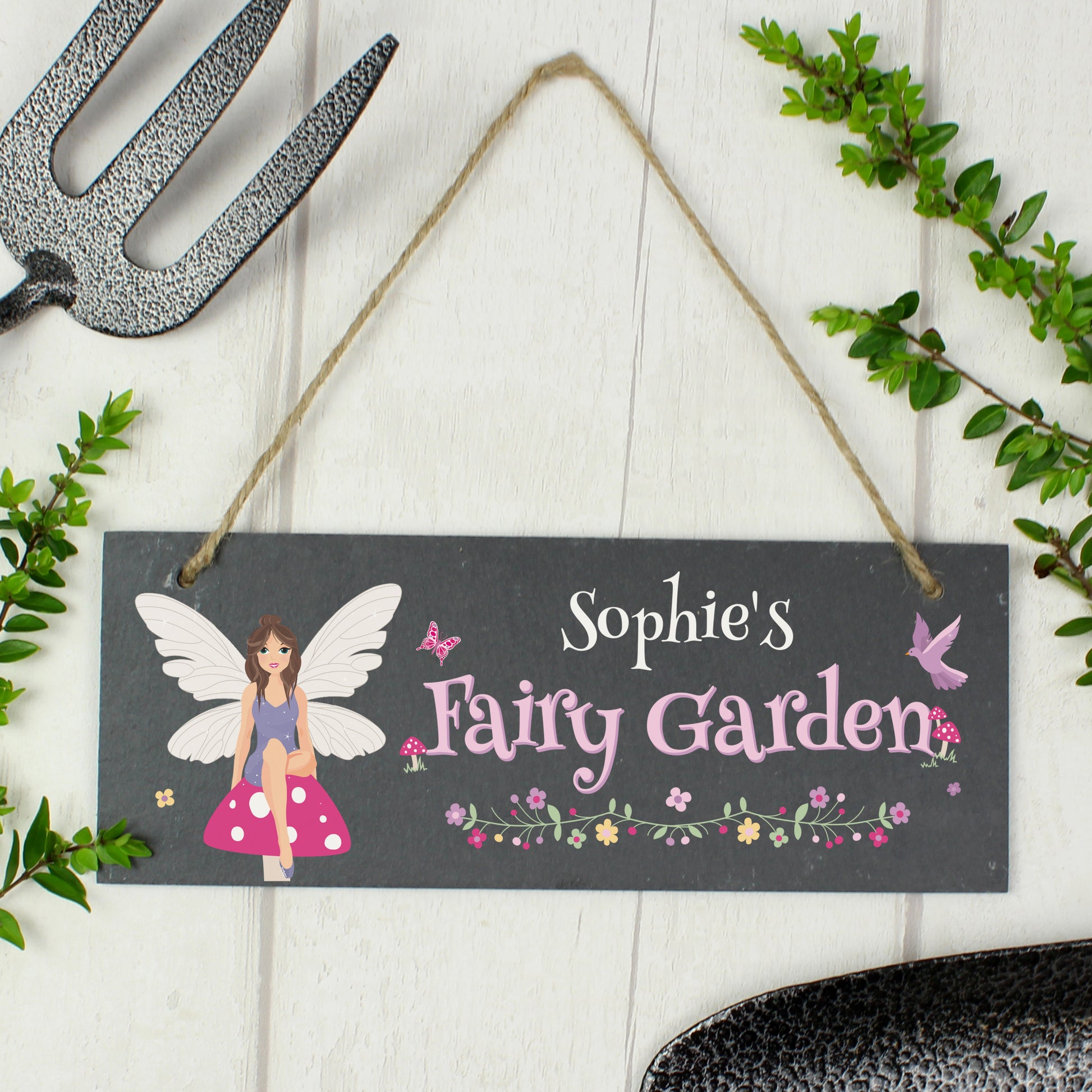 Personalised Fairy Garden Printed Hanging Slate Plaque - MK&JD Gifts