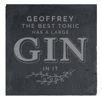 Personalised Gin & Tonic Single Slate Coaster - MK&JD Gifts
