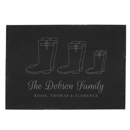 Personalised Welly Boot Family of Three Slate - MK&JD Gifts
