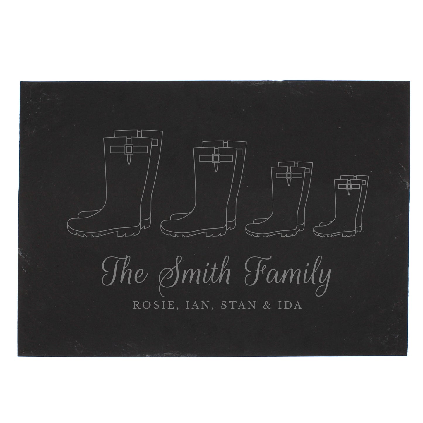 Personalised Welly Boot Family of Four Slate - MK&JD Gifts