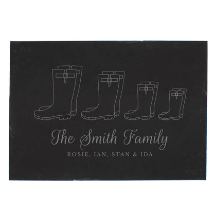 Personalised Welly Boot Family of Four Slate - MK&JD Gifts
