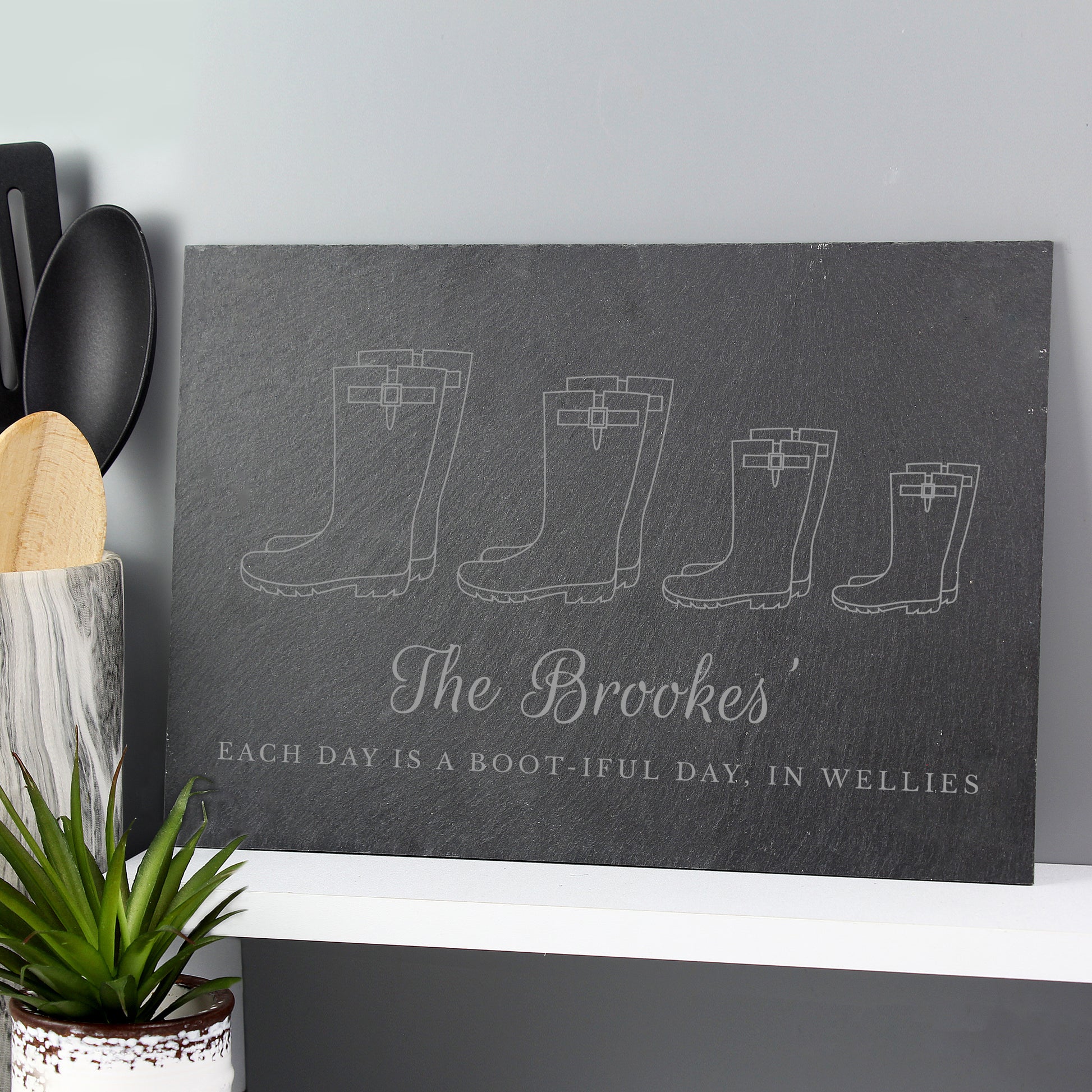 Personalised Welly Boot Family of Four Slate - MK&JD Gifts