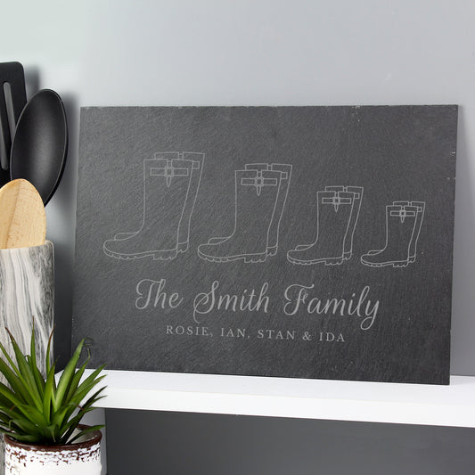 Personalised Welly Boot Family of Four Slate - MK&JD Gifts