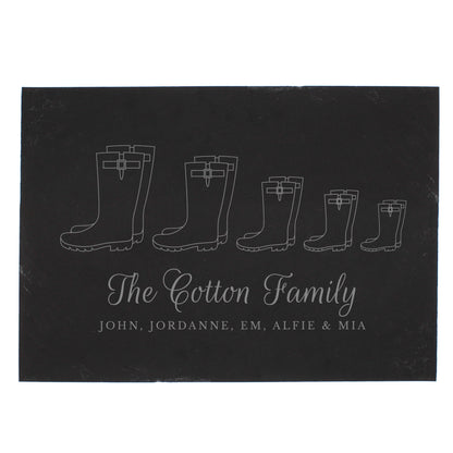 Personalised Welly Boot Family of Five Slate - MK&JD Gifts