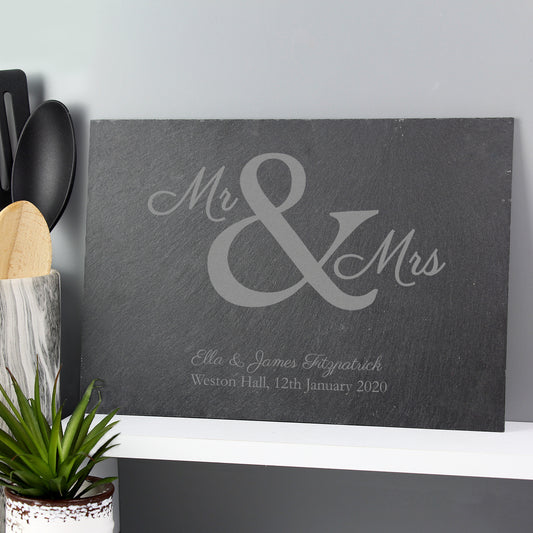 Personalised Mr & Mrs Slate Placemat - MK&JD Gifts