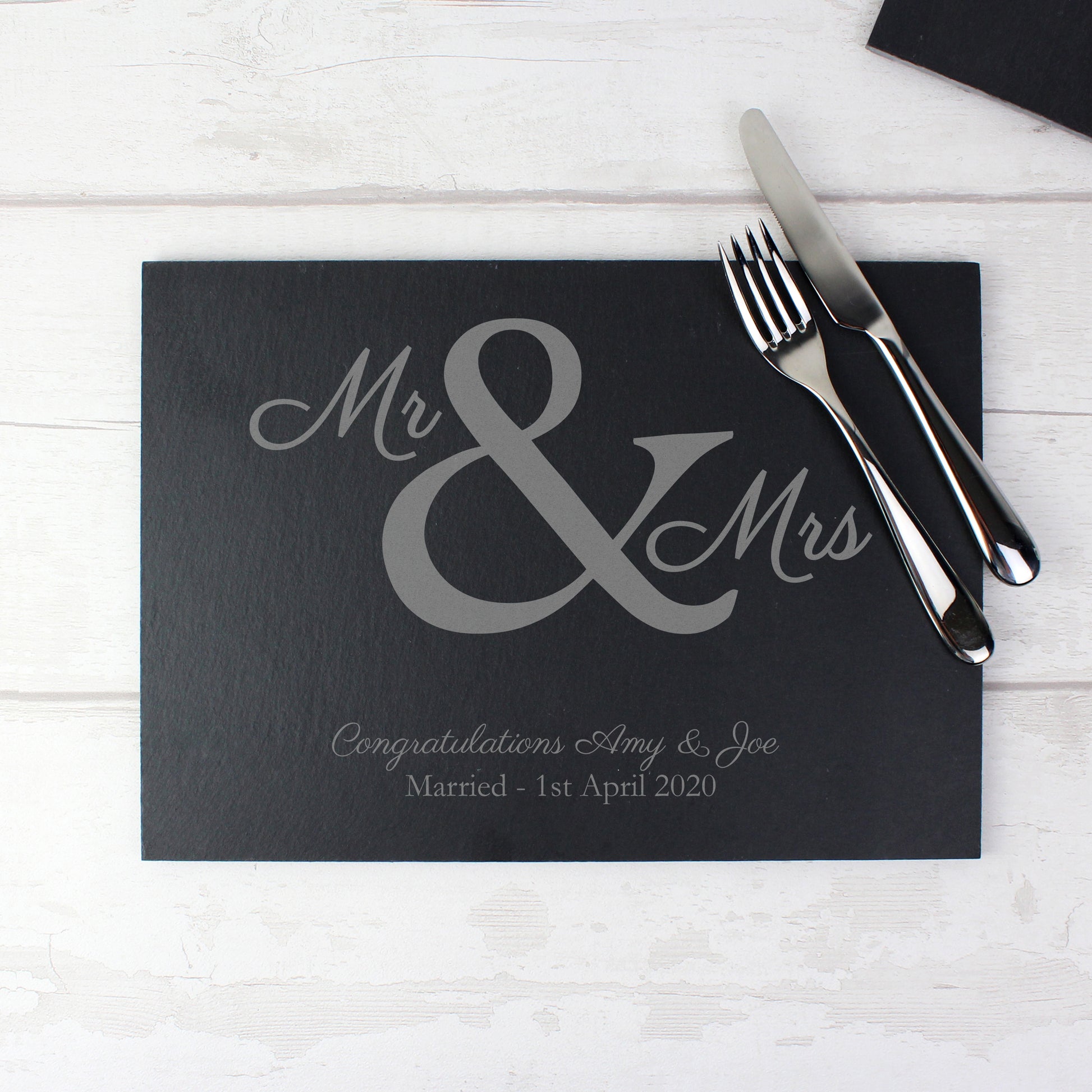 Personalised Mr & Mrs Slate Placemat - MK&JD Gifts
