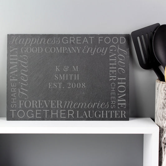 Personalised 'Together' Slate Placemat