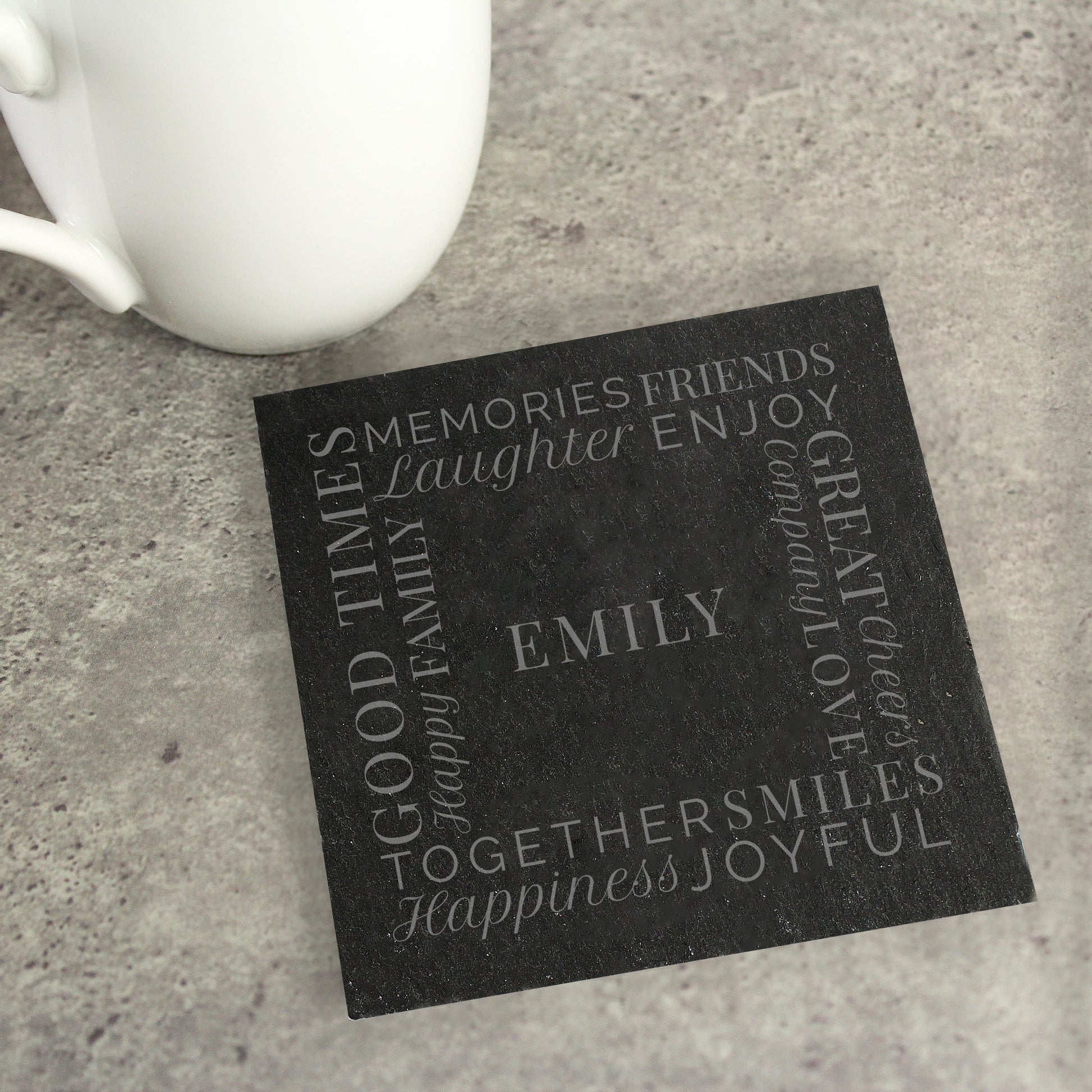 Personalised 'Together' Single Slate Coaster - MK&JD Gifts