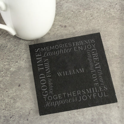 Personalised 'Together' Single Slate Coaster - MK&JD Gifts