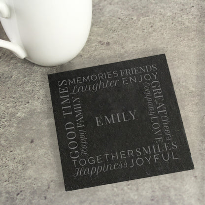 Personalised 'Together' Single Slate Coaster - MK&JD Gifts