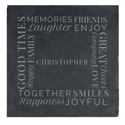 Personalised 'Together' Single Slate Coaster - MK&JD Gifts