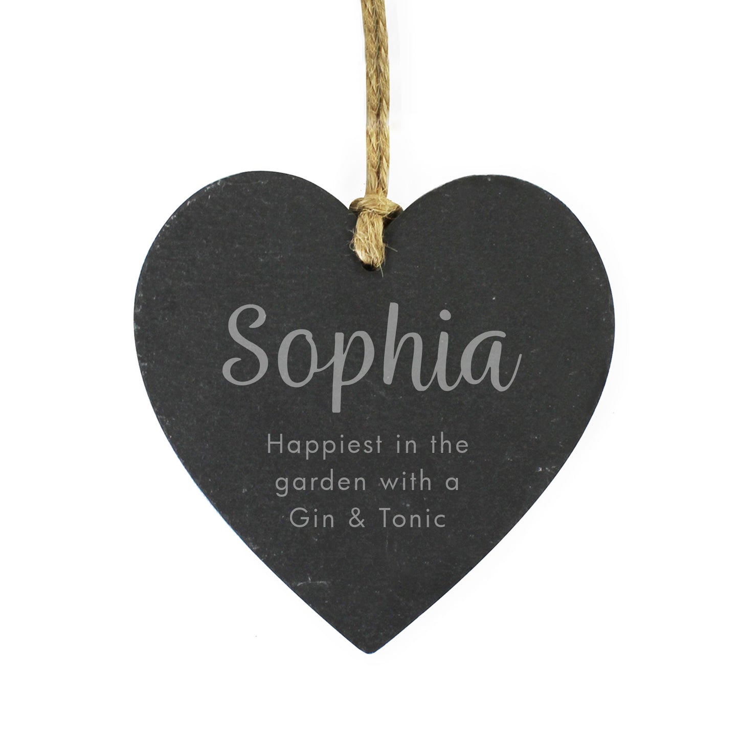 Personalised Free Text Slate Heart Decoration - MK&JD Gifts