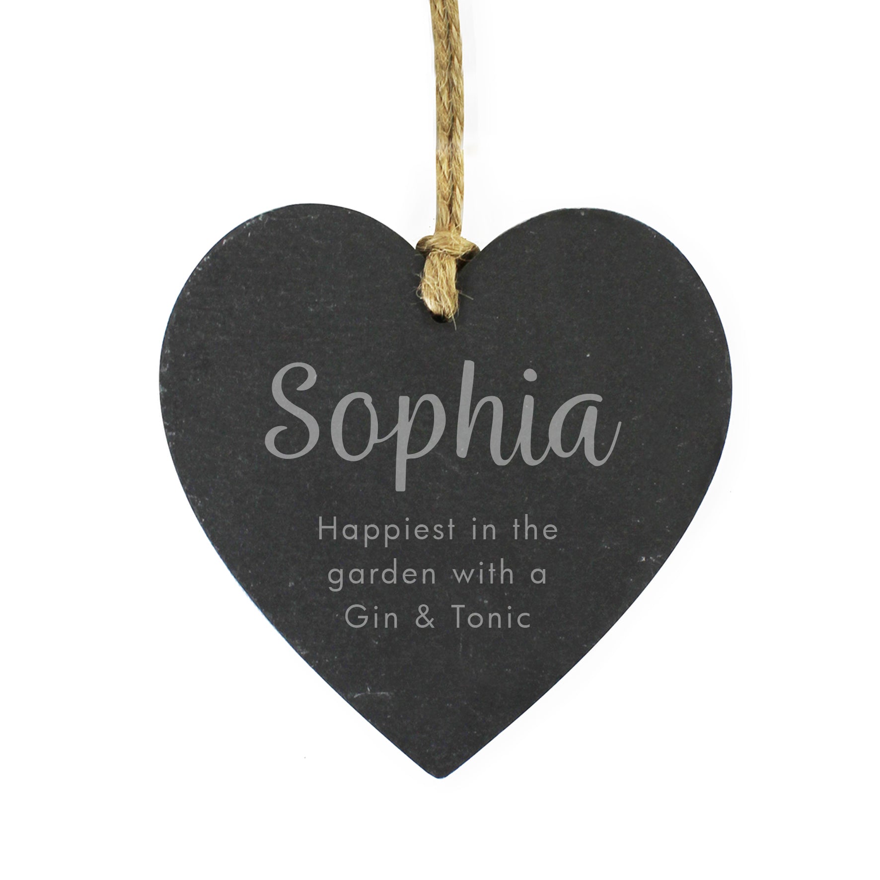 Personalised Free Text Slate Heart Decoration - MK&JD Gifts
