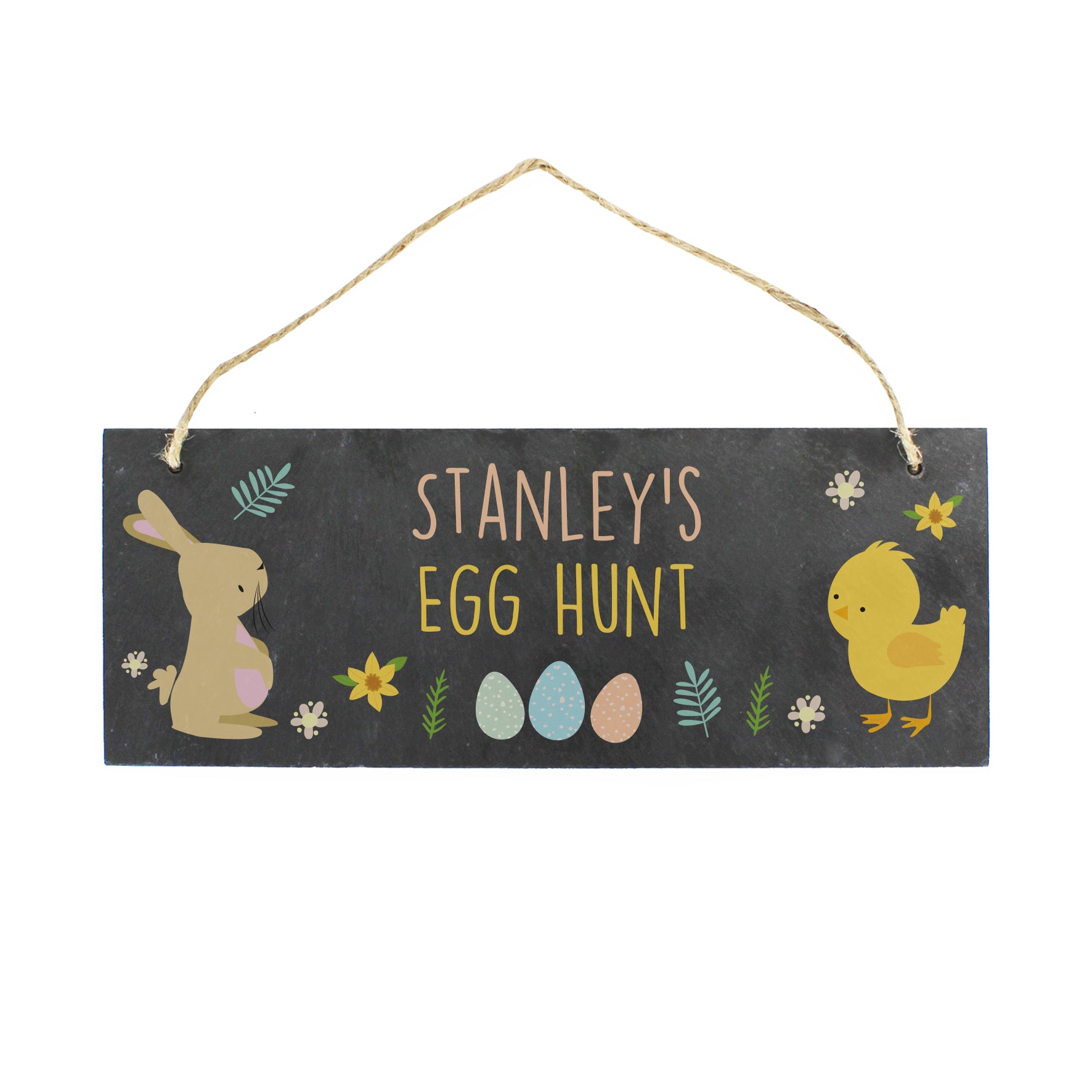 Personalised Easter Egg Hunt Slate Hanging Sign - MK&JD Gifts