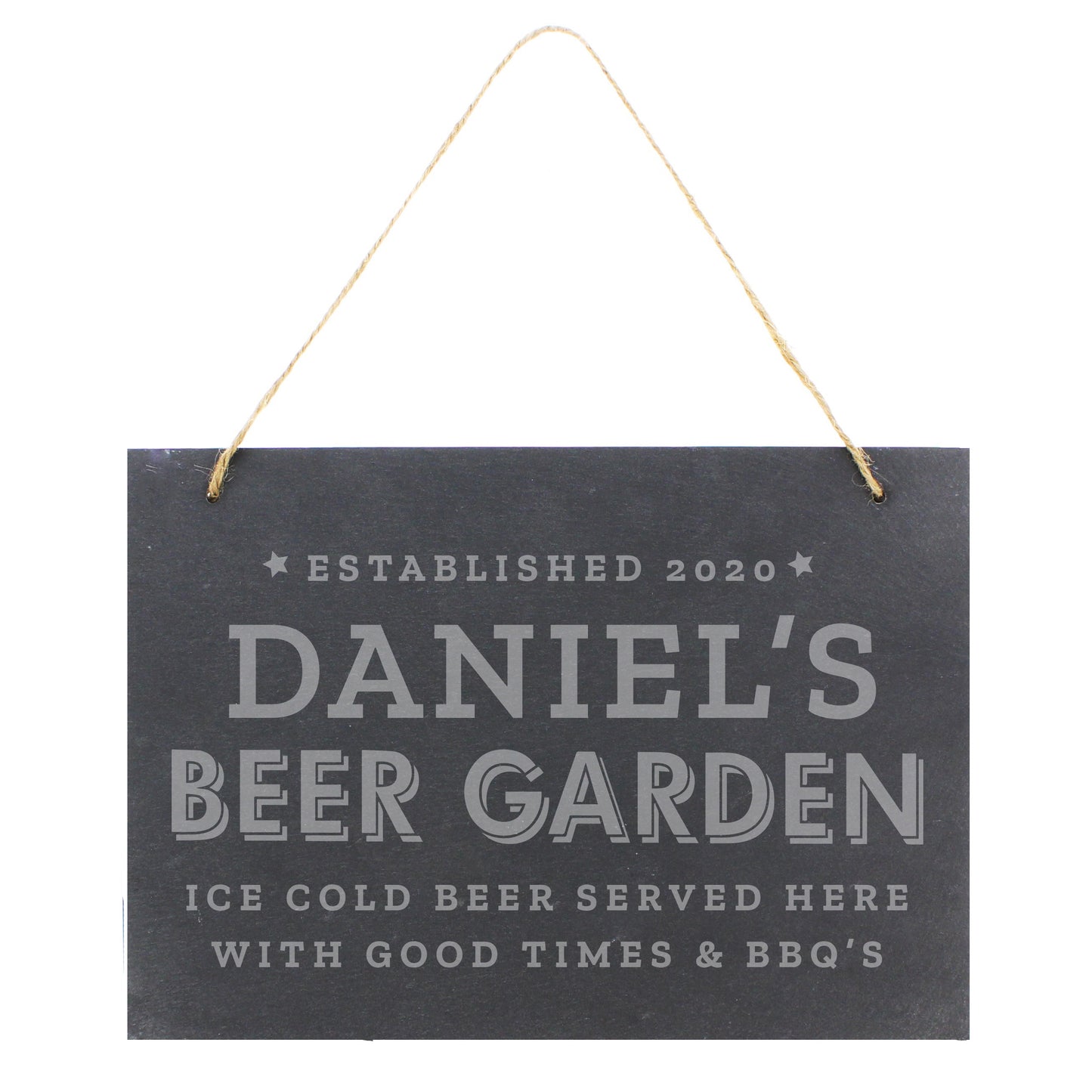 Personalised Beer Garden Hanging Large Slate Sign - MK&JD Gifts