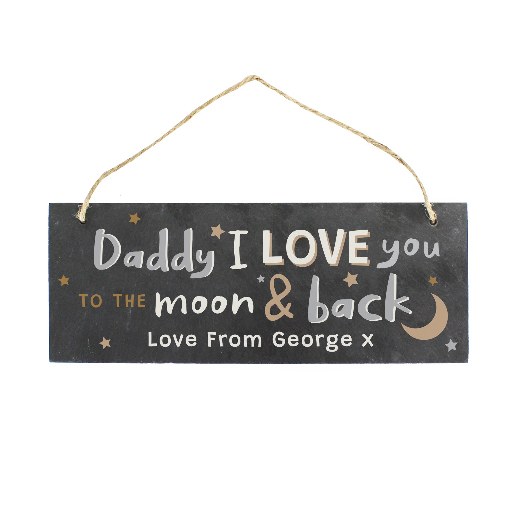Personalised To the Moon and Back Hanging Slate Plaque - MK&JD Gifts