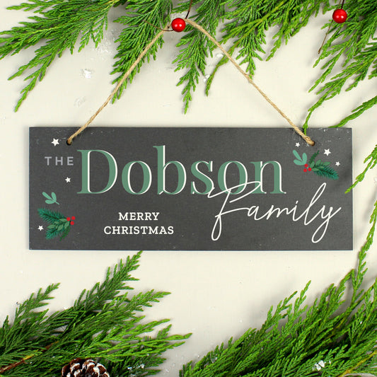 Personalised Christmas Slate Plaque