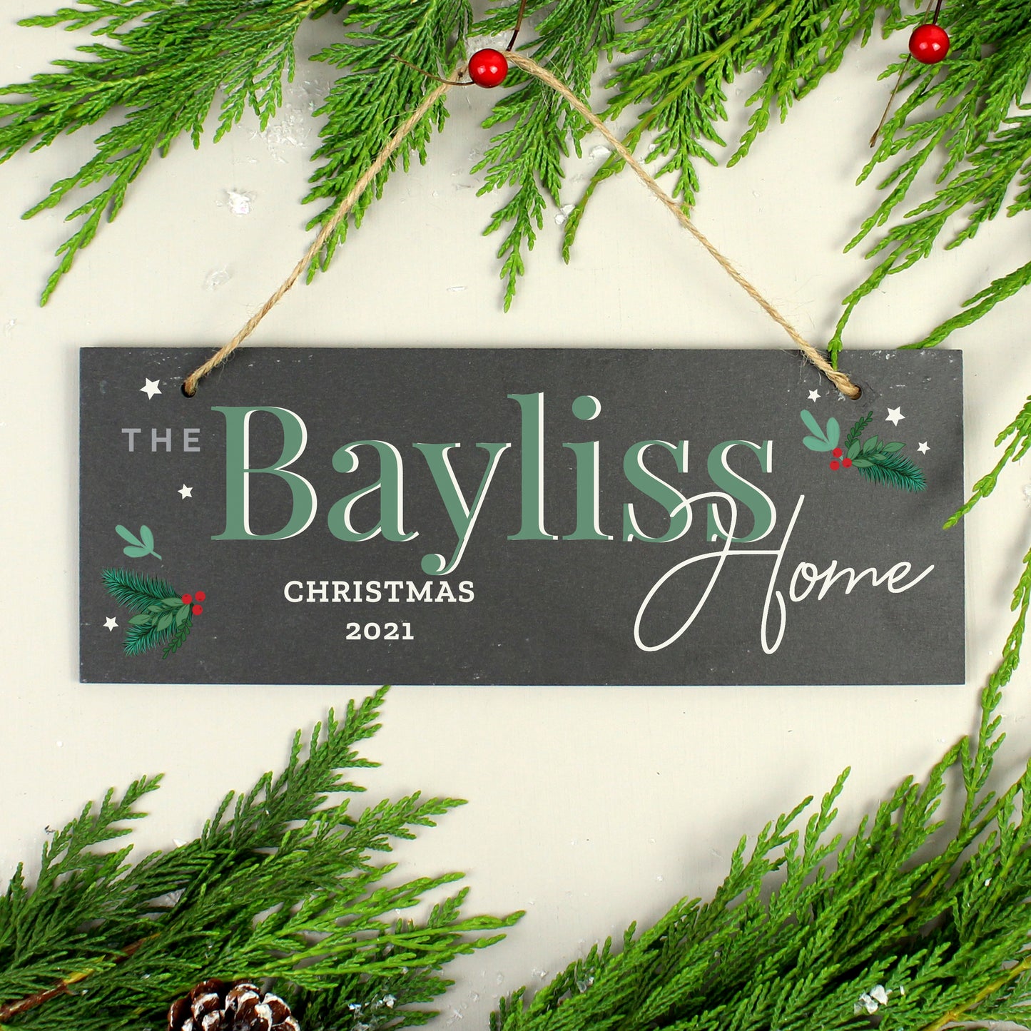 Personalised Christmas Slate Plaque - MK&JD Gifts