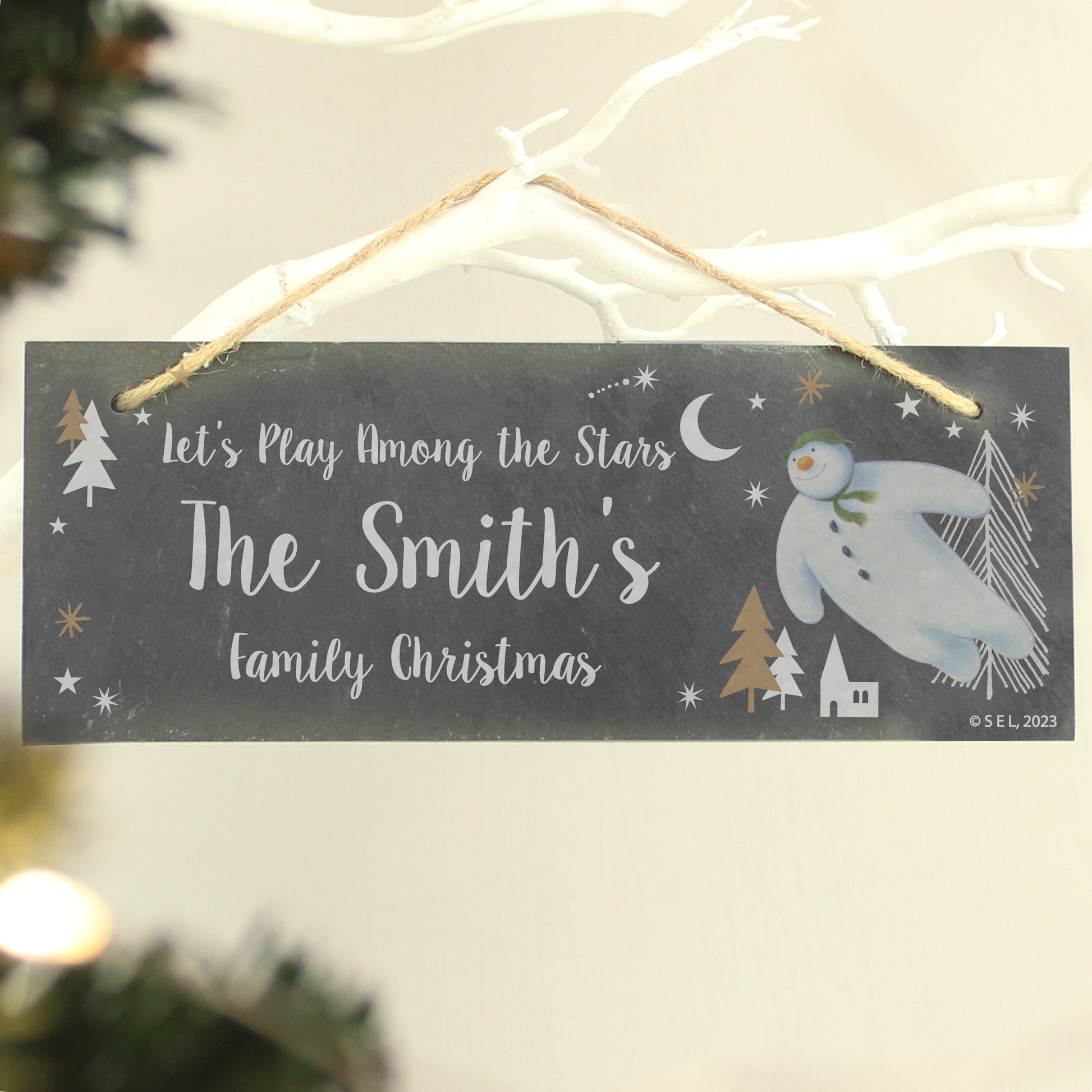 Personalised The Snowman Magical Adventure Hanging Slate Plaque - MK&JD Gifts