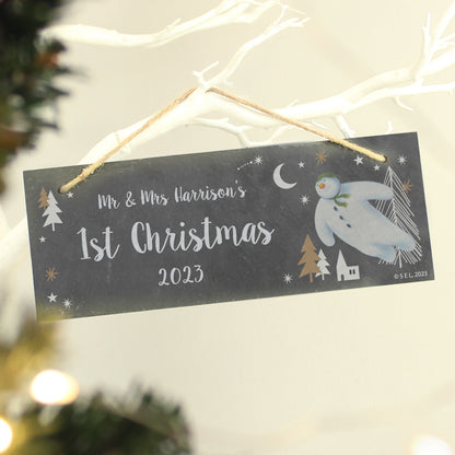 Personalised The Snowman Magical Adventure Hanging Slate Plaque - MK&JD Gifts