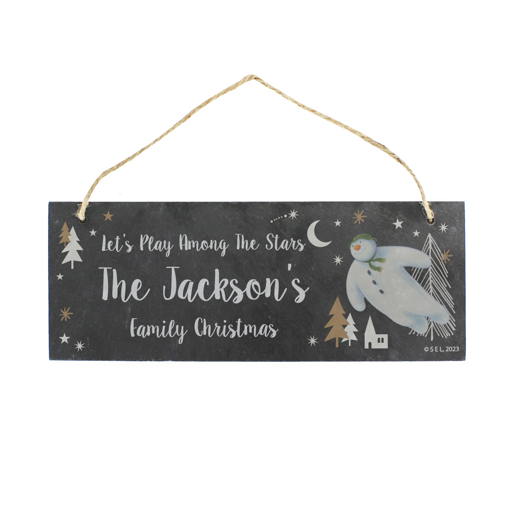 Personalised The Snowman Magical Adventure Hanging Slate Plaque - MK&JD Gifts
