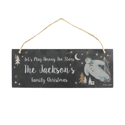 Personalised The Snowman Magical Adventure Hanging Slate Plaque - MK&JD Gifts