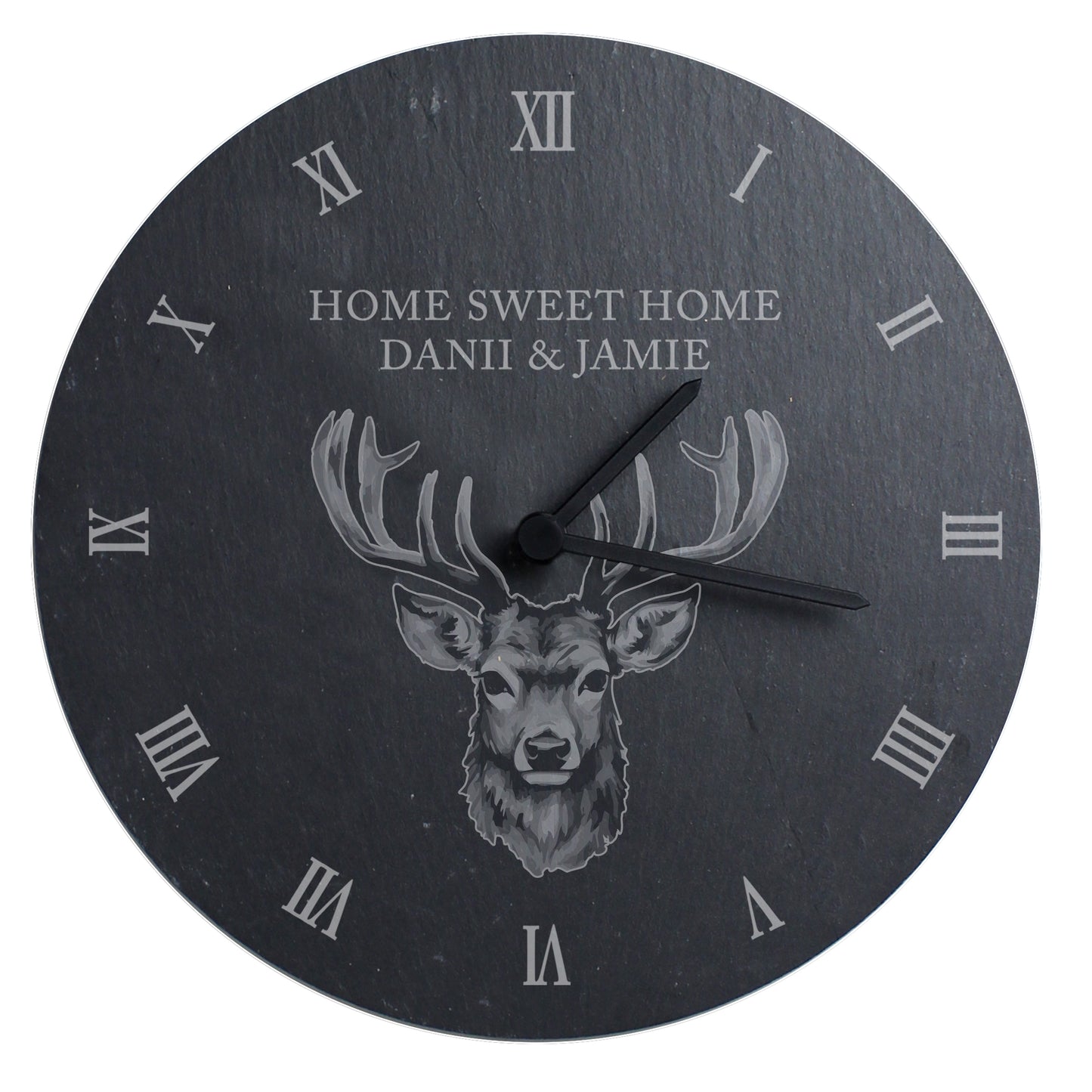 Personalised Stag Slate Clock - MK&JD Gifts