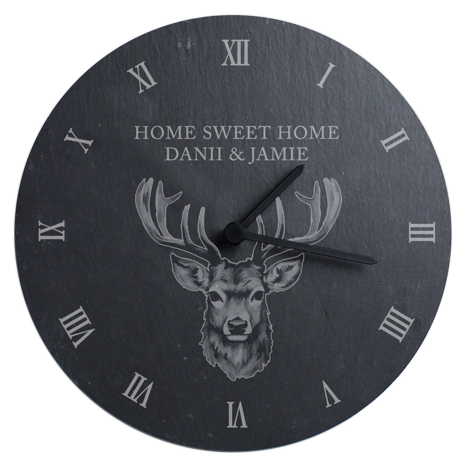 Personalised Stag Slate Clock - MK&JD Gifts