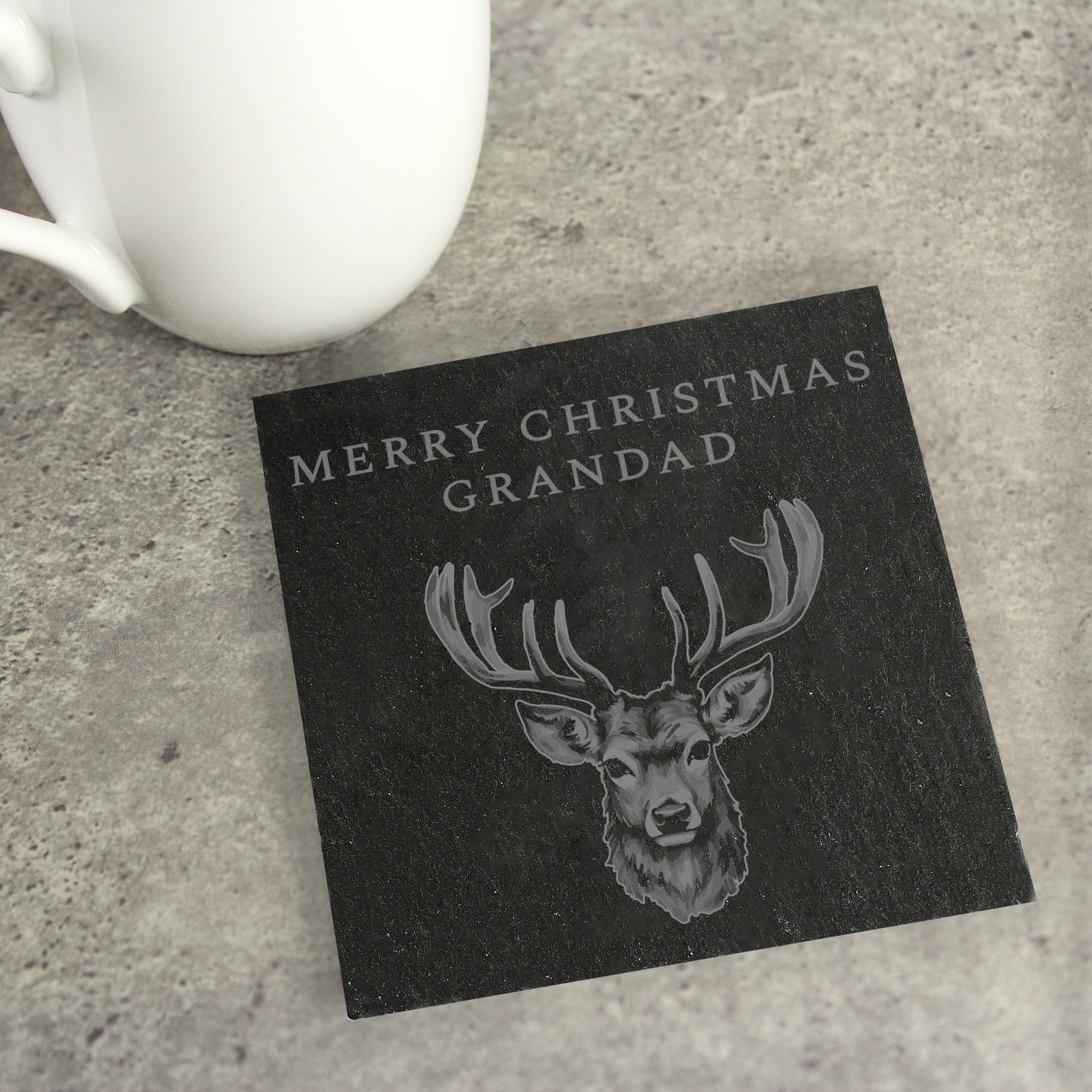 Personalised Stag Slate Coaster - MK&JD Gifts