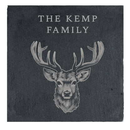 Personalised Stag Slate Coaster - MK&JD Gifts