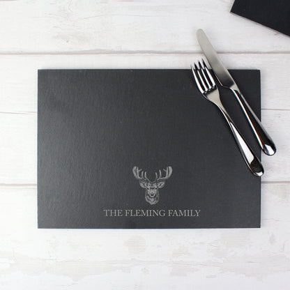 Personalised Stag Slate Placemat - MK&JD Gifts