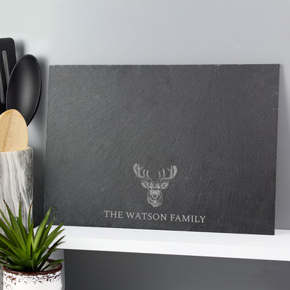 Personalised Stag Slate Placemat - MK&JD Gifts
