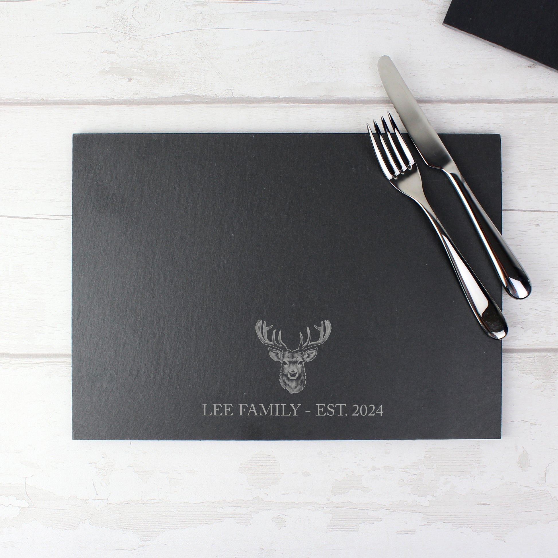 Personalised Stag Slate Placemat - MK&JD Gifts