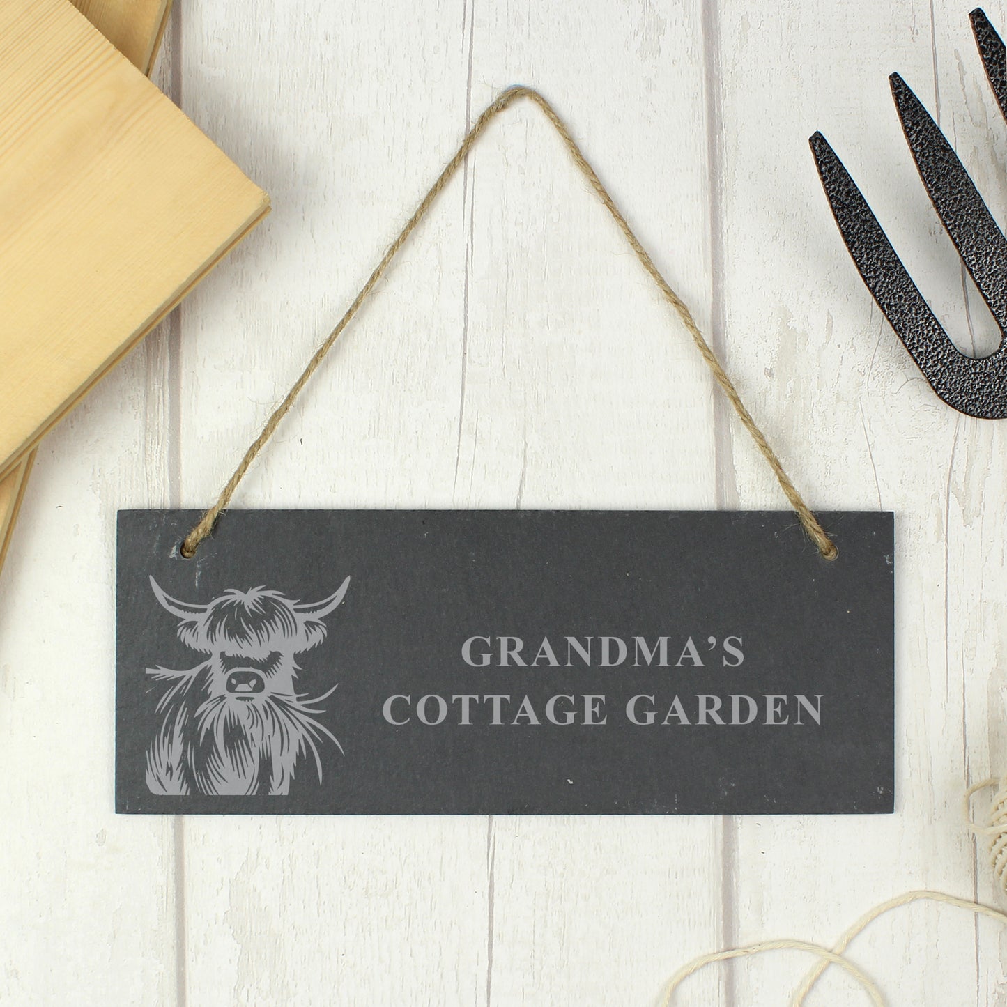 Personalised Highland Cow Slate Sign - MK&JD Gifts