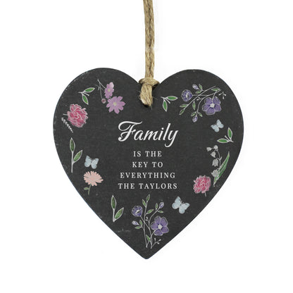 Personalised Wild Flowers Slate Heart - MK&JD Gifts