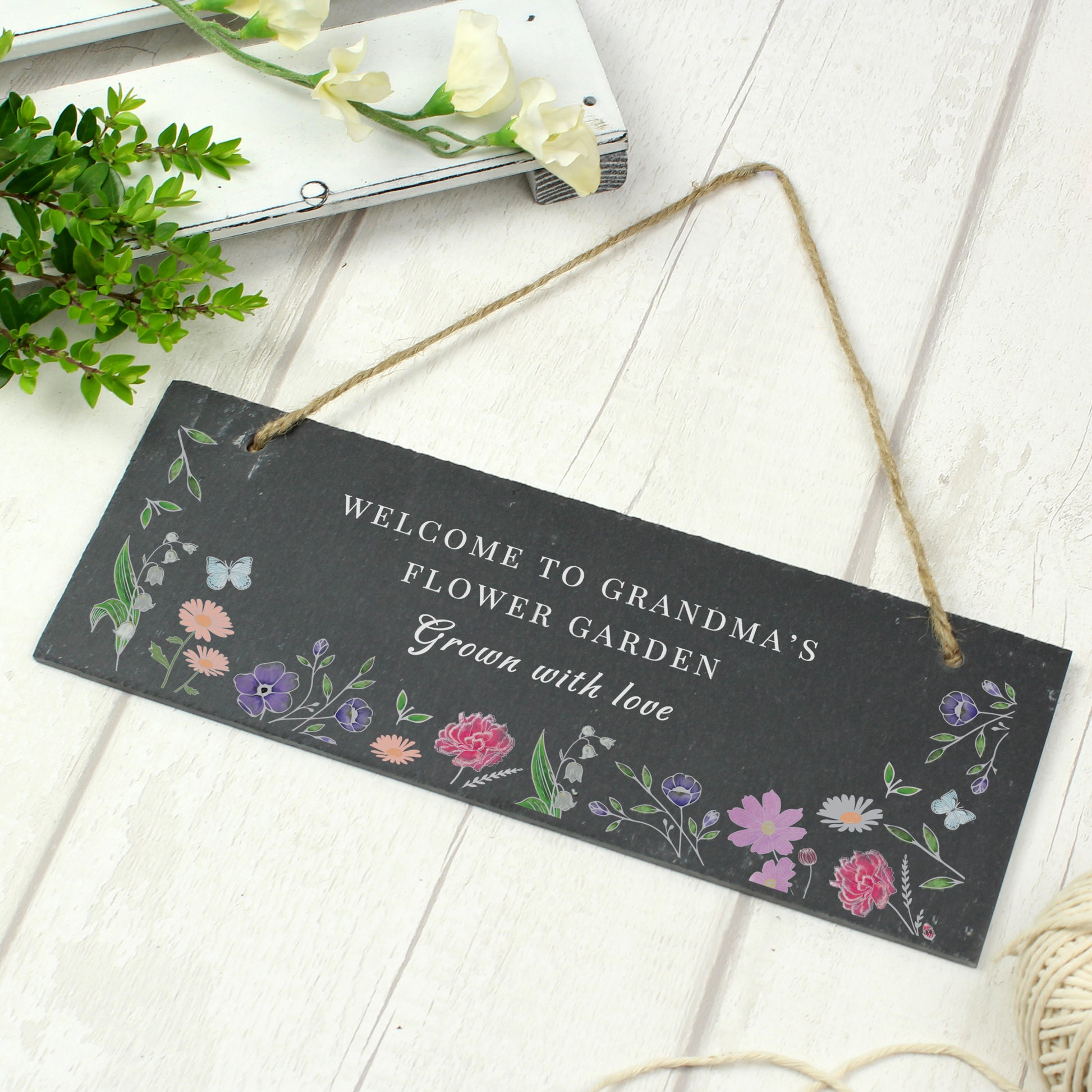 Personalised Wild Flowers Slate Garden Sign - MK&JD Gifts