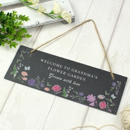 Personalised Wild Flowers Slate Garden Sign - MK&JD Gifts