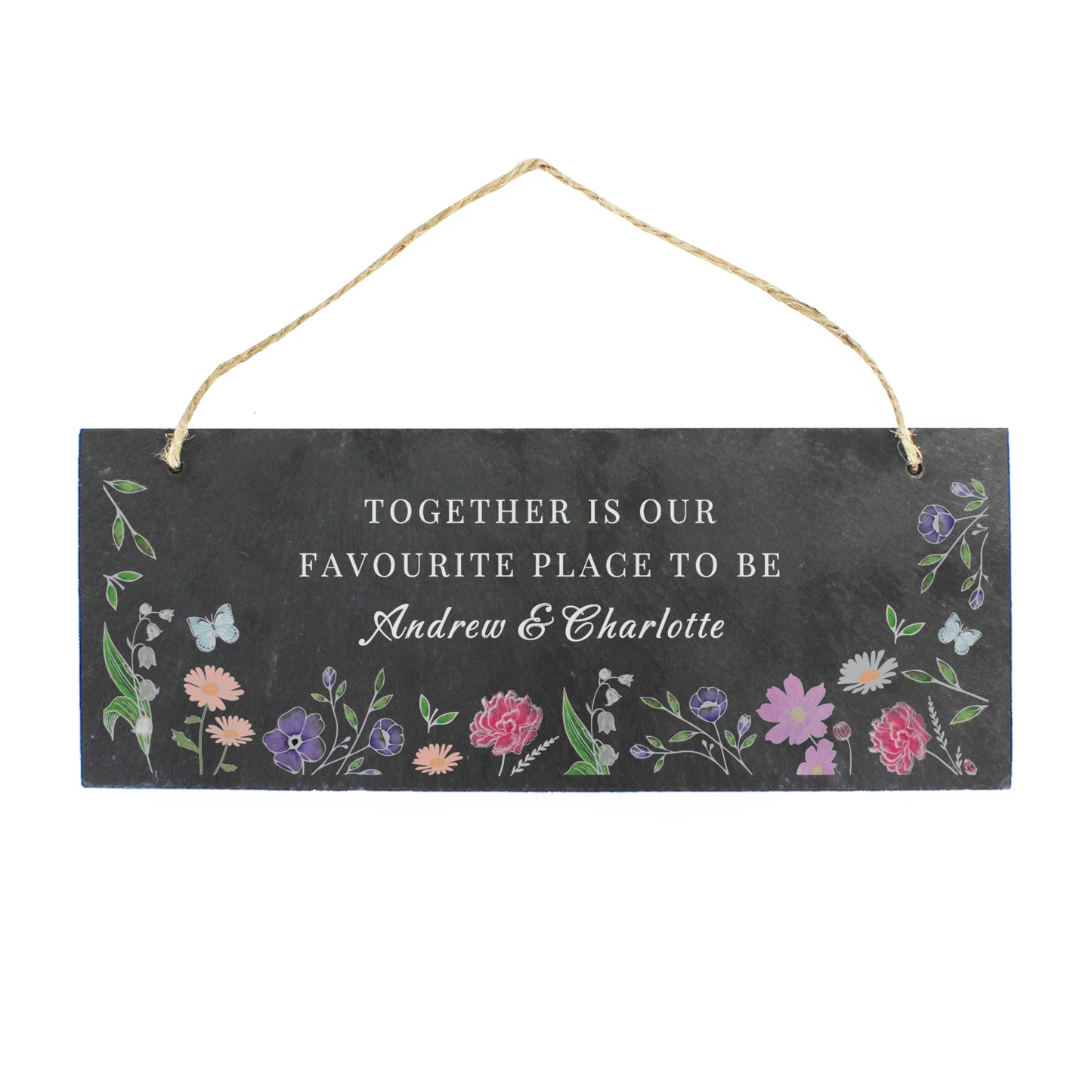 Personalised Wild Flowers Slate Garden Sign - MK&JD Gifts