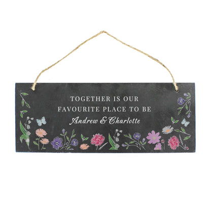Personalised Wild Flowers Slate Garden Sign - MK&JD Gifts